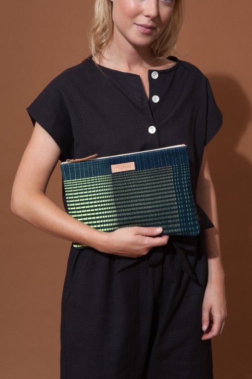 Pochette L GRADIENT MAPOESIE Nuit Lime