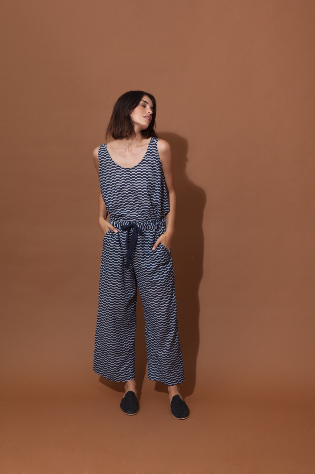 Pantalons COMORE MAPOESIE All Over Marine Pantalons COMORE MAPOESIE All Over Marine