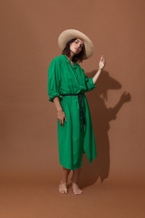 Robe EULALIE Uni Vert