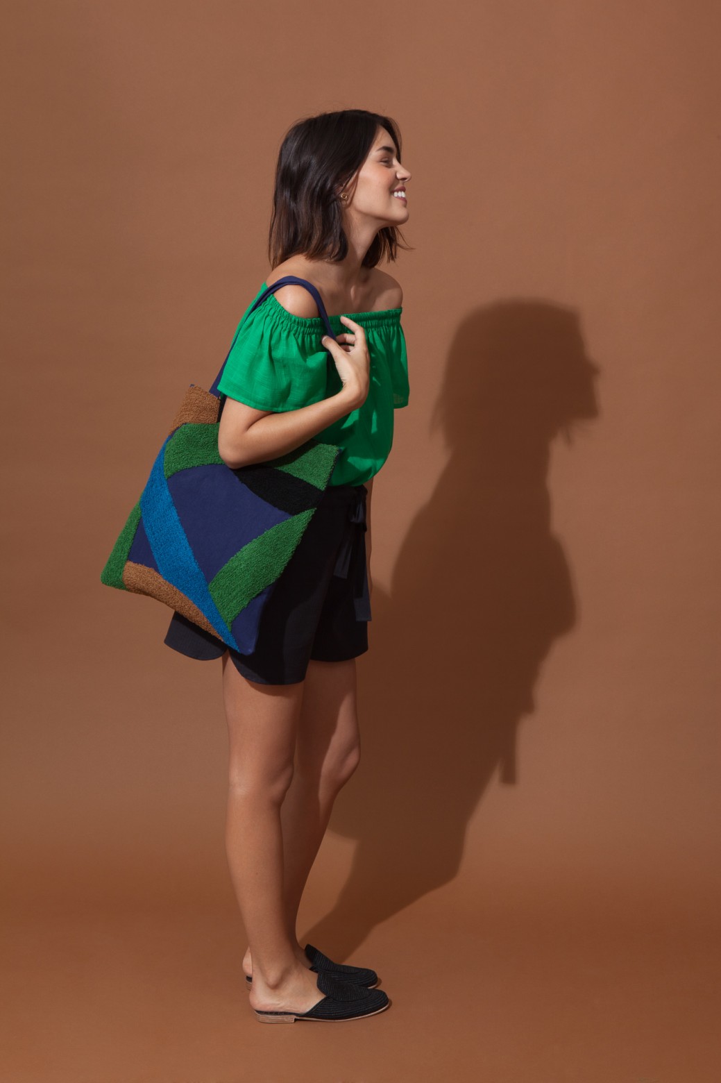 Tote bag PRELUDE Bleu Vert Tote bag PRELUDE Bleu Vert