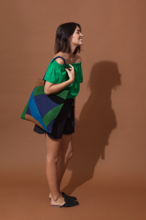 Tote bag PRELUDE Bleu Vert