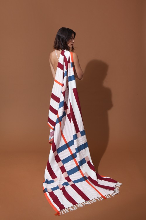 Fouta BOLERO Bordeaux Bleu