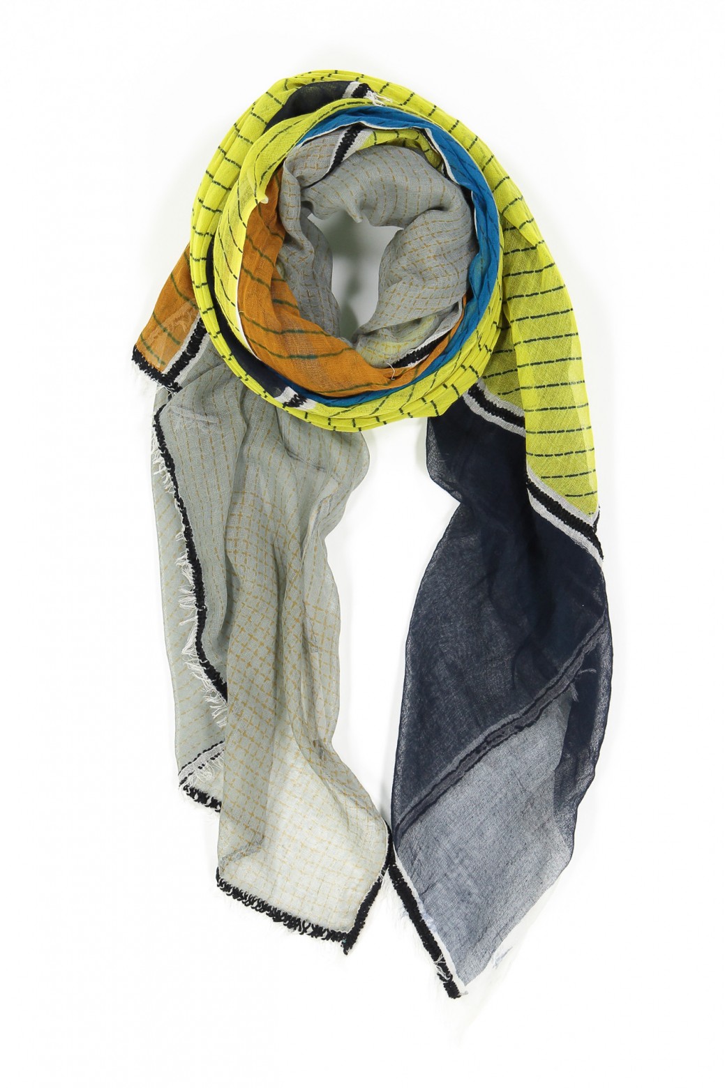 PATCHWORK SUN BLUE SCARF PATCHWORK SUN BLUE SCARF