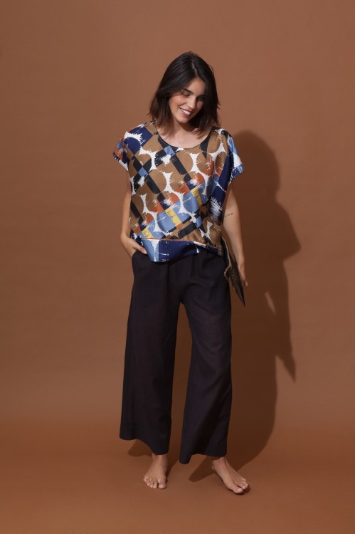 PANTALON COMORE MAPOESIE UNI NOIR