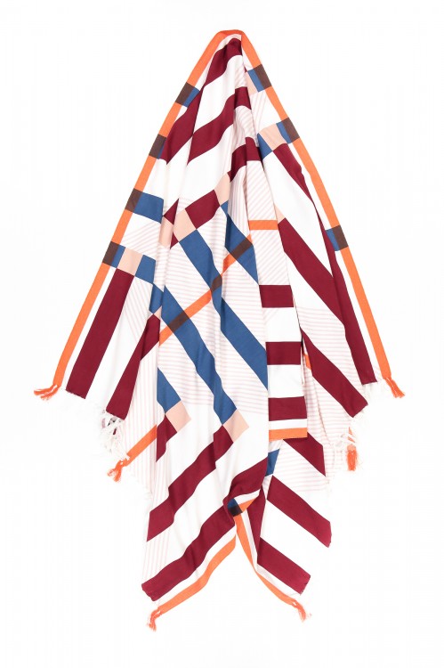 Fouta BOLERO Bordeaux Bleu