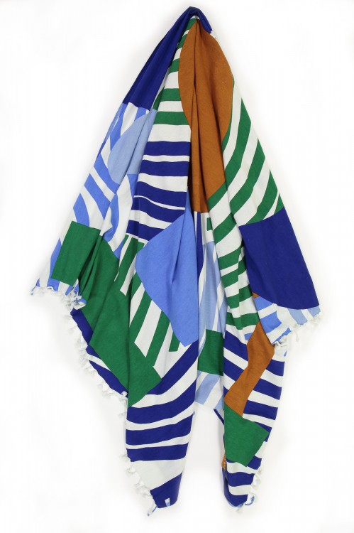 Fouta ODYSSEY MAPOESIE Ocre Bleu