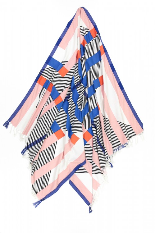 Fouta BOLERO MAPOESIE Rose Bleu