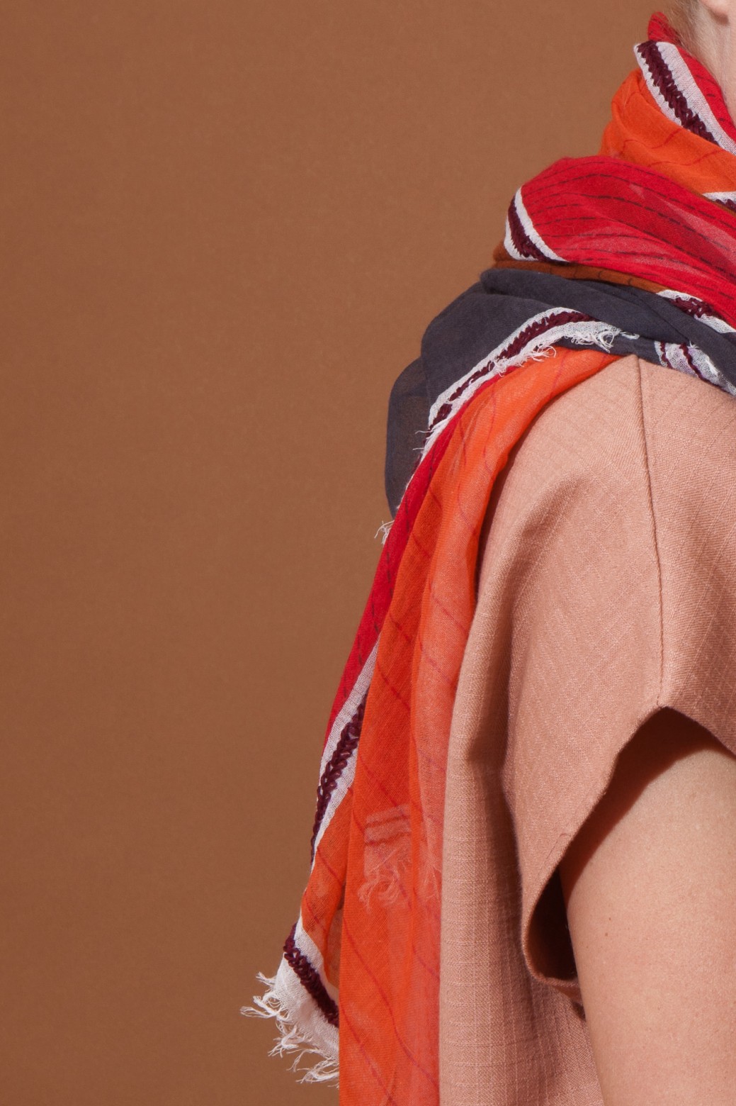 PATCHWORK ROSEWOOD SCARF PATCHWORK ROSEWOOD SCARF