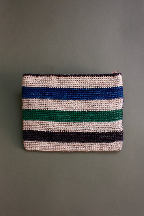 ALOHA GREEN BLUE POUCH M