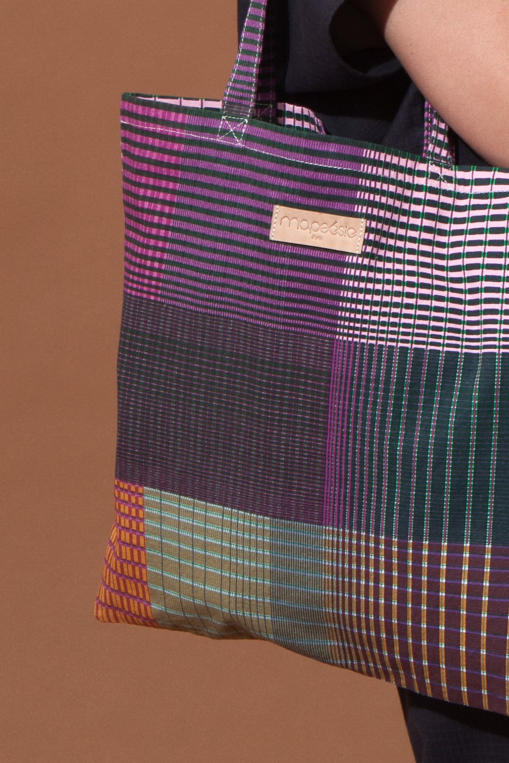 GRADIENT GREEN PINK TOTE BAG GRADIENT GREEN PINK TOTE BAG