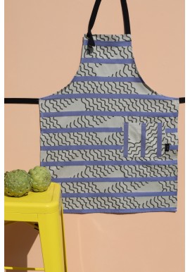blue kitchen apron