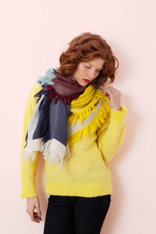SUSIE YELLOW AND BLUE SCARF