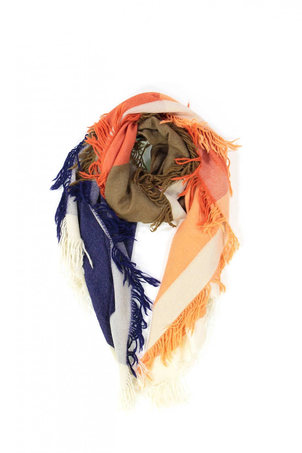 SUSIE ORANGE AND KHAKI SCARF SUSIE ORANGE AND KHAKI SCARF