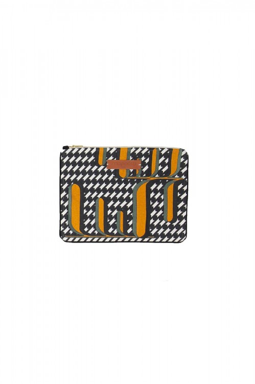 POCHETTE REFLET OCRE GRANDE