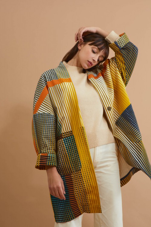 Manteau imprimé Aurore Soufre