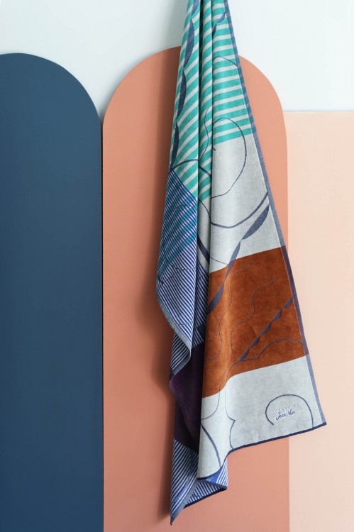 SERVIETTE ARABESQUE BLEU...