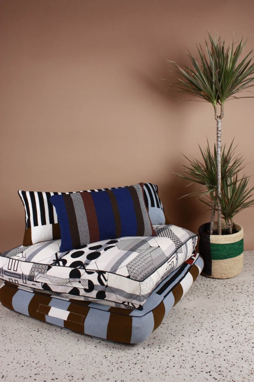 Coussin de Sol Miroir Noir