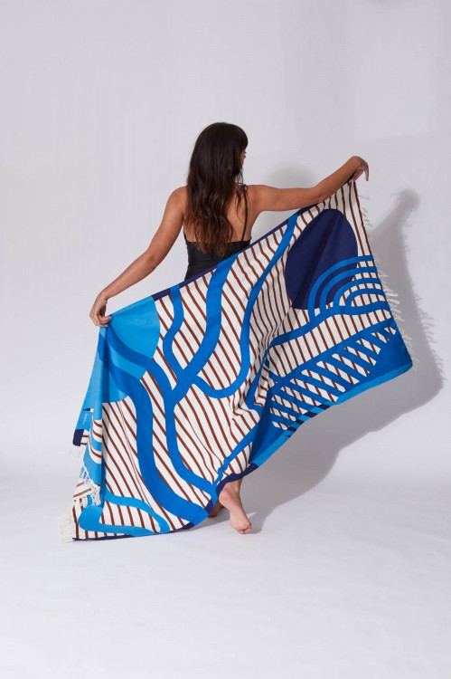 Fouta Soleil Couchant Bleu
