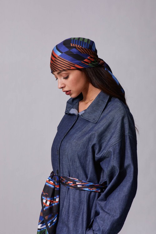 Foulard Telma Bleu