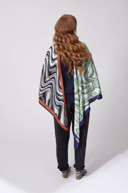 Foulard Wave Noir Vert