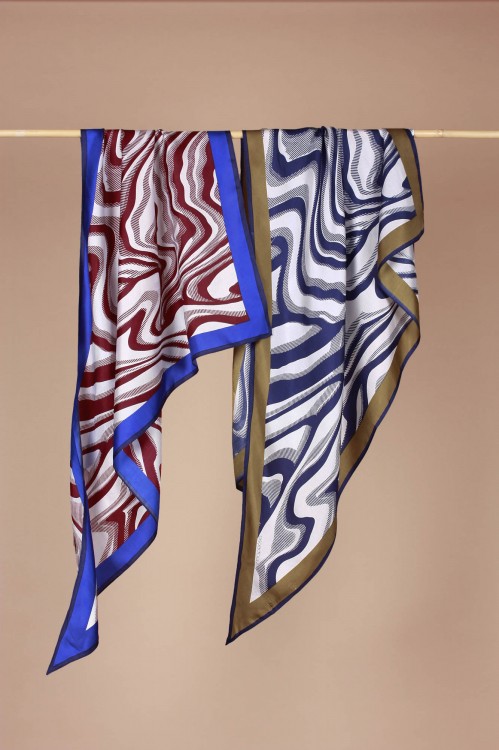 Foulard Wave Marine Bordeaux