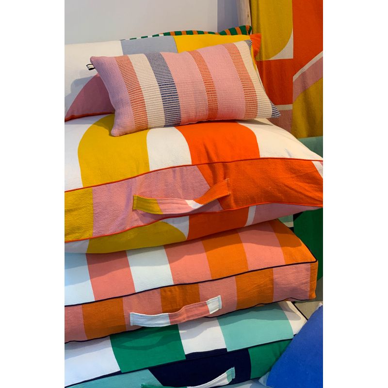 orange floor cushion