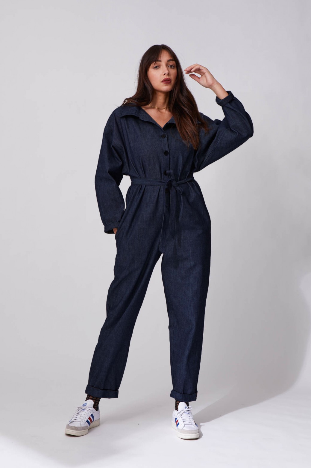 Navy Venise Overall